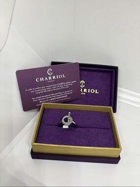 Charriol Silver Knot Ring with Purple Branded Box